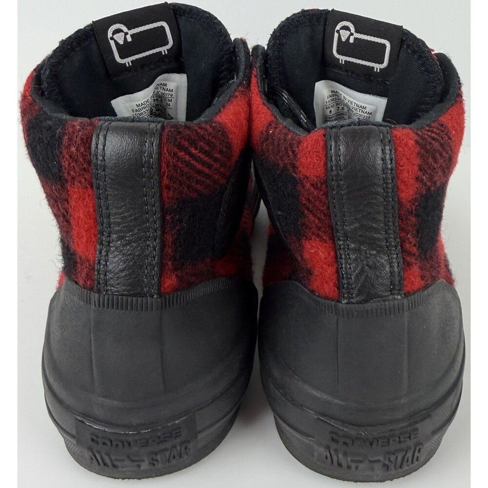 Converse x Woolrich Unisex Black/Red Plaid Chuck Taylor All Star High Top, 6/7.5 - Picture 4 of 10